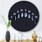 Designart - Moon Phases In Space - Bohemian & Eclectic Metal Circle Wall Art